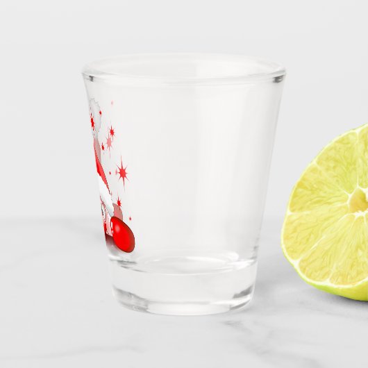 サンタカートゥーンキュートピーキングキャラクター© BluedarkArt ショットグラス (右)