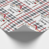 サンタカートゥーン特別配達レッドホワイトブラック ラッピングペーパー (角)