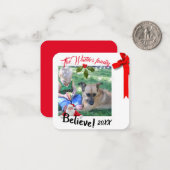 サンタカード付きミニクリスマスフォト ノートカード (正面/裏面インサイチュ)