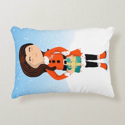 サンタガールと男の子のアクセント枕 アクセントクッション (正面)
