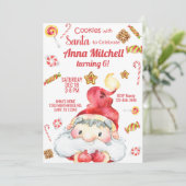 サンタガールのクリスマスの招待とクッキー。 招待状 (スタンド正面)