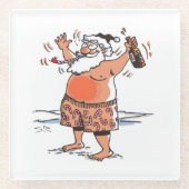 サンタガ飲ス澄んコースター ガラスコースター (正面)