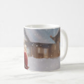 サンタキスをするクロース夫妻 コーヒーマグカップ (正面右)