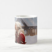 サンタキスをするクロース夫妻 コーヒーマグカップ (中央)