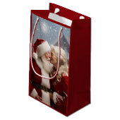 サンタキスをするクロース夫妻 スモールペーパーバッグ (裏面アングル)