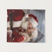 サンタキスをするクロース夫妻 タペストリー (正面(横))