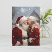 サンタキスをするクロース夫妻 招待状 (スタンド正面)