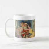 サンタキスをするヴィンテージクリスマスカード コーヒーマグカップ (左)
