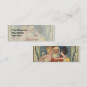 サンタキスをするヴィンテージクリスマスカード スキニー名刺 (正面/裏面)