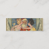 サンタキスをするヴィンテージクリスマスカード スキニー名刺 (裏面)