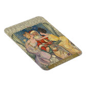 サンタキスをするヴィンテージクリスマスカード マグネット (右側)