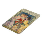 サンタキスをするヴィンテージクリスマスカード マグネット (左側)