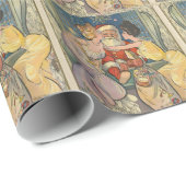 サンタキスをするヴィンテージクリスマスカード ラッピングペーパー (ロールコーナー)