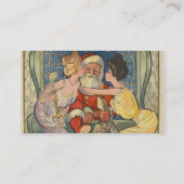 サンタキスをするヴィンテージクリスマスカード 名刺 (裏面)