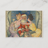 サンタキスをするヴィンテージクリスマスカード 名刺 (裏面)