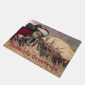 サンタキスをする・ムース様式 ドアマット (アングル)