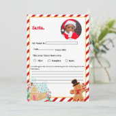 サンタキッズへの手紙クリスマスウィッシュリストカード 招待状 (スタンド正面)