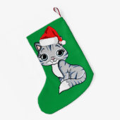 サンタキッテン スモールクリスマスストッキング (裏面 (吊り時))