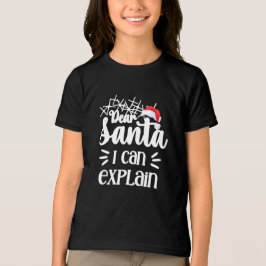 サンタキッ親愛ズおもしろいブラッククリスマス トライブレンドTシャツ