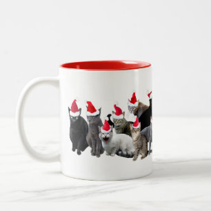 サンタキャッツクリスマスマグカップ ツートーンマグカップ