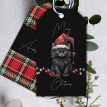 サンタキャットキットクリスマスレッド&プレイド
