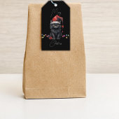 サンタキャットキットクリスマスレッド&プレイド ギフトタグ