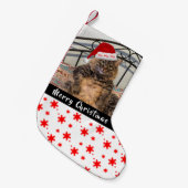 サンタキャットクリスマスストッキング スモールクリスマスストッキング (正面 (吊り時))