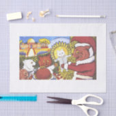 サンタキャットクリスマスティッシュペーパー 薄葉紙 (クラフト)