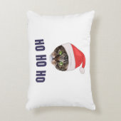 サンタキャットサンタ帽子ホホホホ招待状スクア アクセントクッション (正面(垂直))