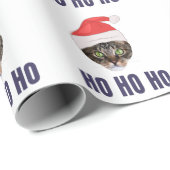 サンタキャットサンタ帽子ホホホホ招待状スクア ラッピングペーパー (ロールコーナー)