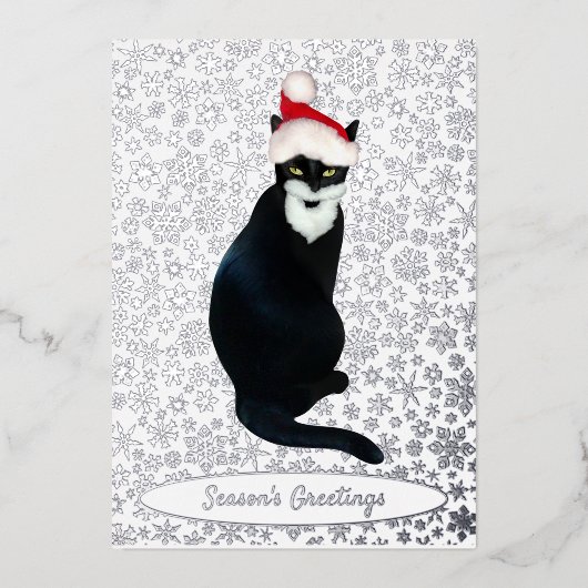 サンタキャットフォイルホリデーカード 箔シーズンカード (正面)