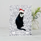 サンタキャットフォイルホリデーカード 箔シーズンカード (立ち正面)