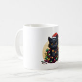 サンタキャットライツホリデー コーヒーマグカップ (正面左)
