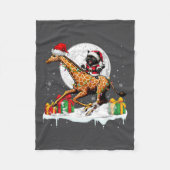 サンタキャットライディングキリンのクリスマスオーナーキッズファミ フリースブランケット (正面)
