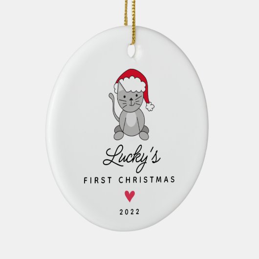 サンタキャット初めてのクリスマスペット セラミックオーナメント (右)