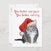 サンタキャット - なんてこと言ってんの！ふくれるんじゃないよ！ シーズンポストカード (正面/裏面)