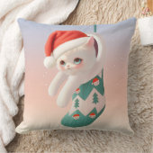 サンタキャット:クリスマスストッキングのアート Bao Bao クッション (ブランケット)