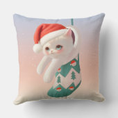 サンタキャット:クリスマスストッキングのアート Bao Bao クッション (裏面)