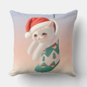 サンタキャット:クリスマスストッキングのアート Bao Bao クッション (正面)