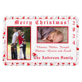 サンタキャップパターン（の模様が）あるクリスマス マグネット