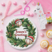 サンタキャップ野球のカスタマイズ可能 ペーパープレート (パーティー)