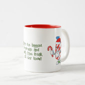 サンタキャンディーキパーソナライズされたー ツートーンマグカップ (正面右)