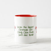 サンタキャンディーキパーソナライズされたー ツートーンマグカップ (中央)