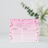 サンタキャンディーケーン用ピンククッキーレシピカード (スタンド正面)