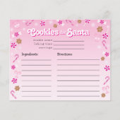 サンタキャンディーケーン用ピンククッキーレシピカード (正面)