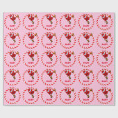 サンタキャンデパーソナライズされたィー甘しょリングや輪クリスマス ラッピングペーパー (フラット)