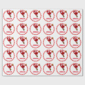 サンタキャンデパーソナライズされたィー甘しょリングや輪クリスマス ラッピングペーパー (フラット)