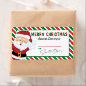 サンタギフトステッカーからのクリスマス小妖精や小人 ラベル (インサイチュ)