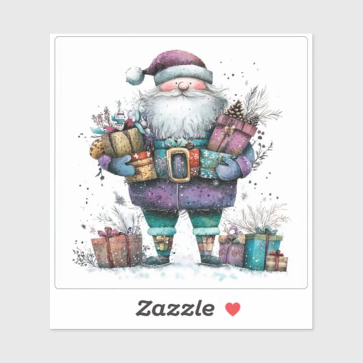 サンタギフトフェスティバルバイオレットシール シール (シート)