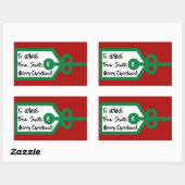 サンタギフトラベルから 長方形シール (シート)